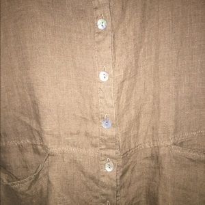Flax Tops - FLAX 100% linen top with buttons pockets tank Flax Tops - FLAX 100% linen top with buttons pockets tank